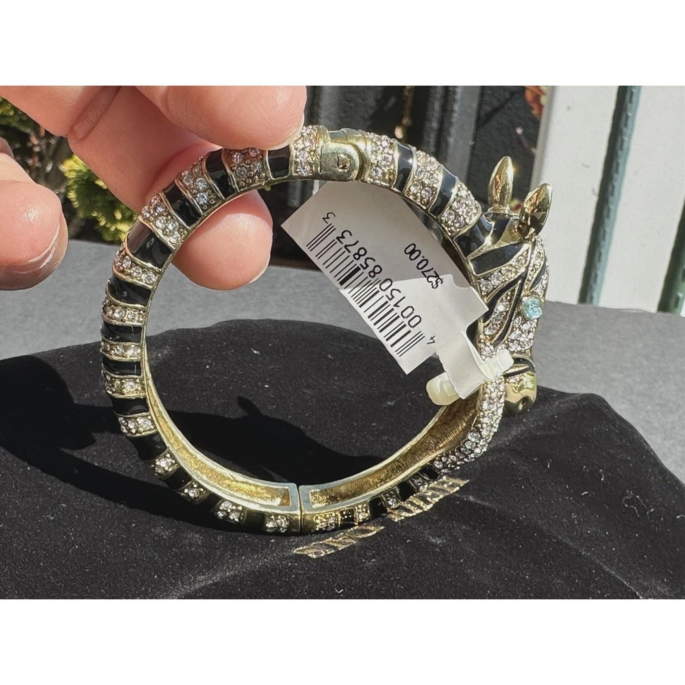 New Heidi Daus Zebra Horse Head and Tail Crystal Bangle Bracelet
